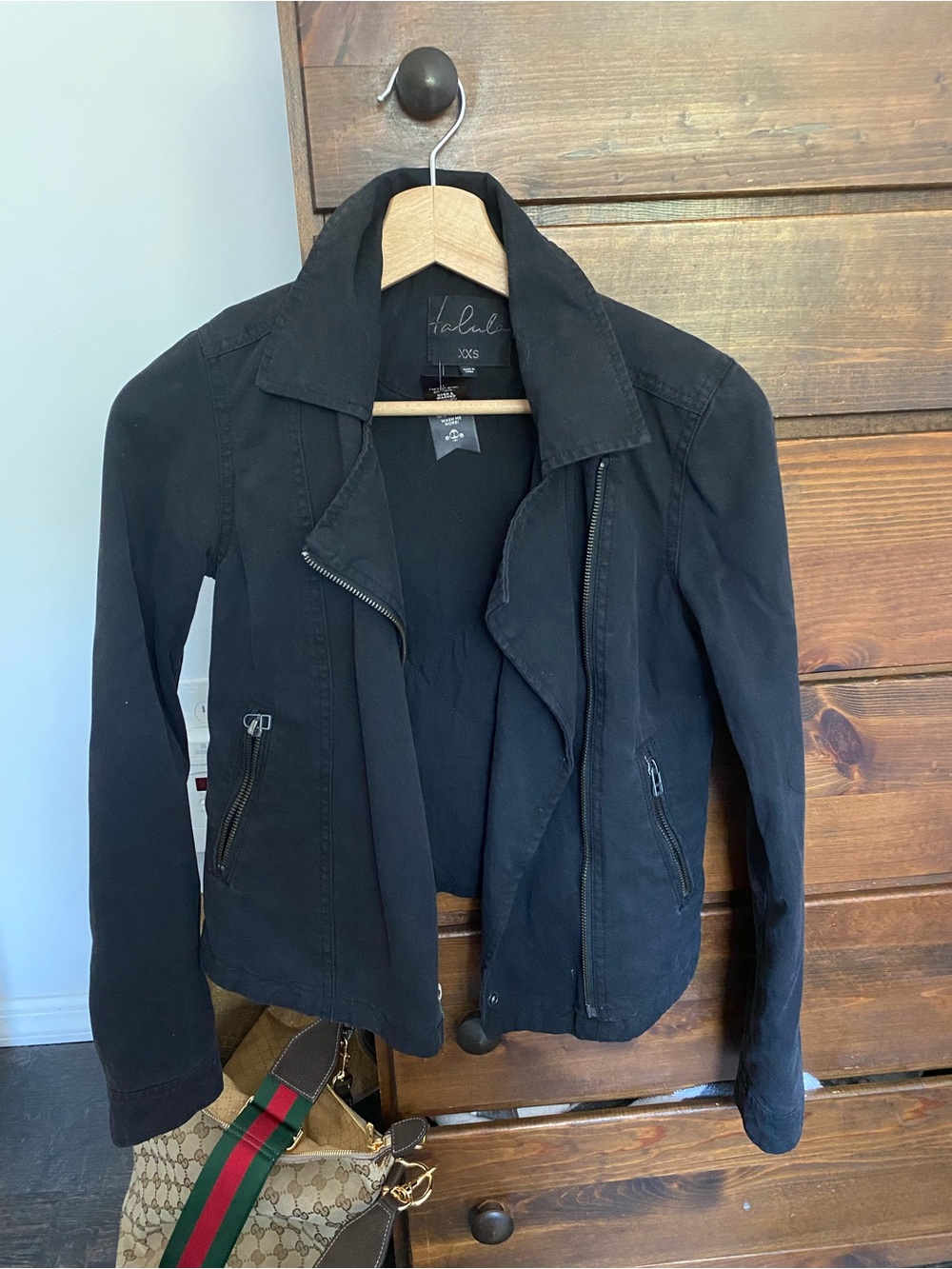 Talula Black Women's Lightweight Zip-Front Jacket size XXS